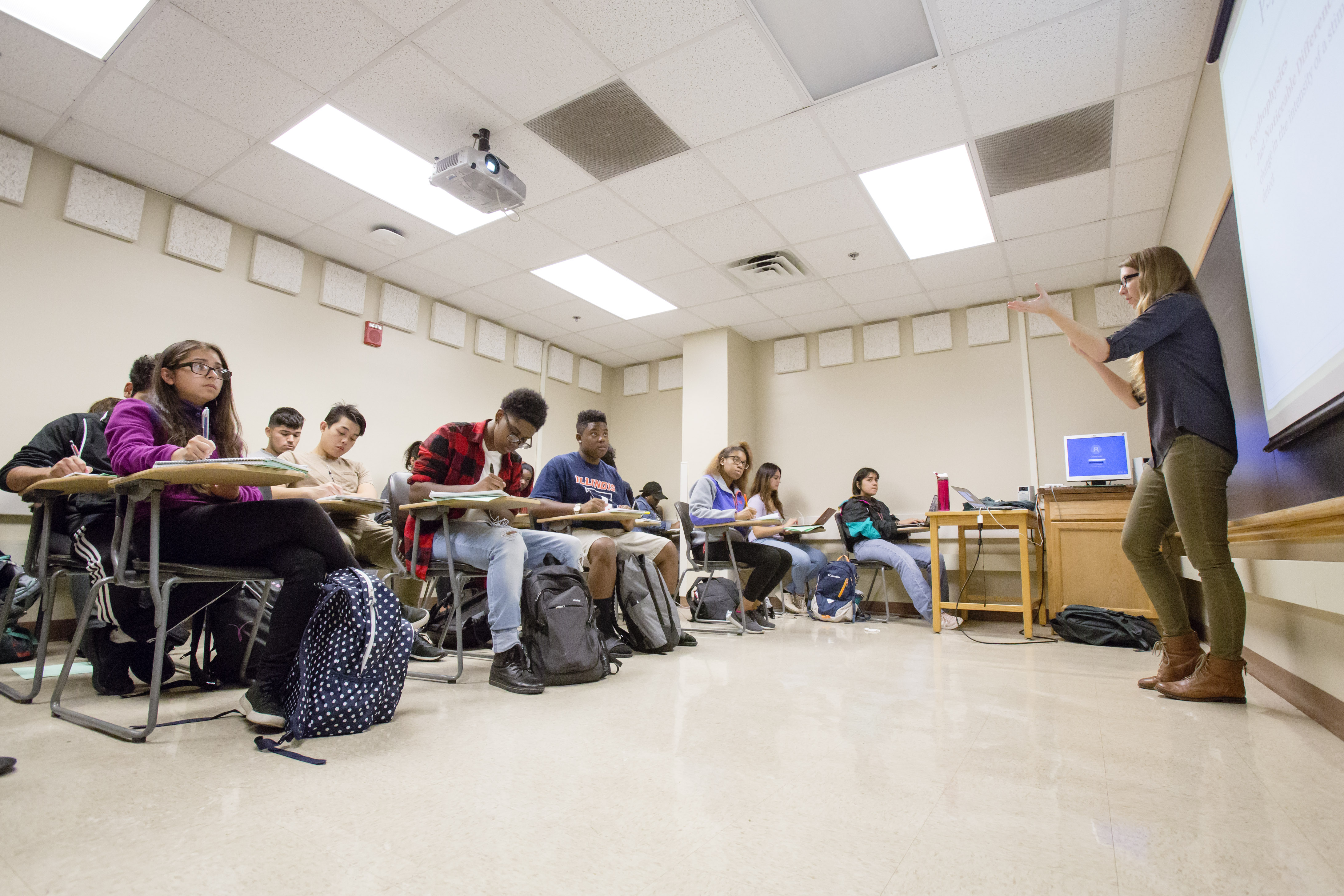 undergraduate students in classroom