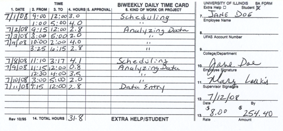 time sheet