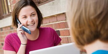 student talking on the phone