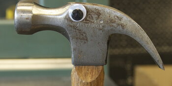 googly eye on a hammer