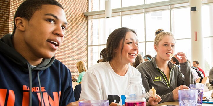 Students in dining hall