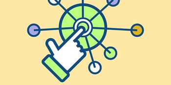 hand icon pressing center node in radial network