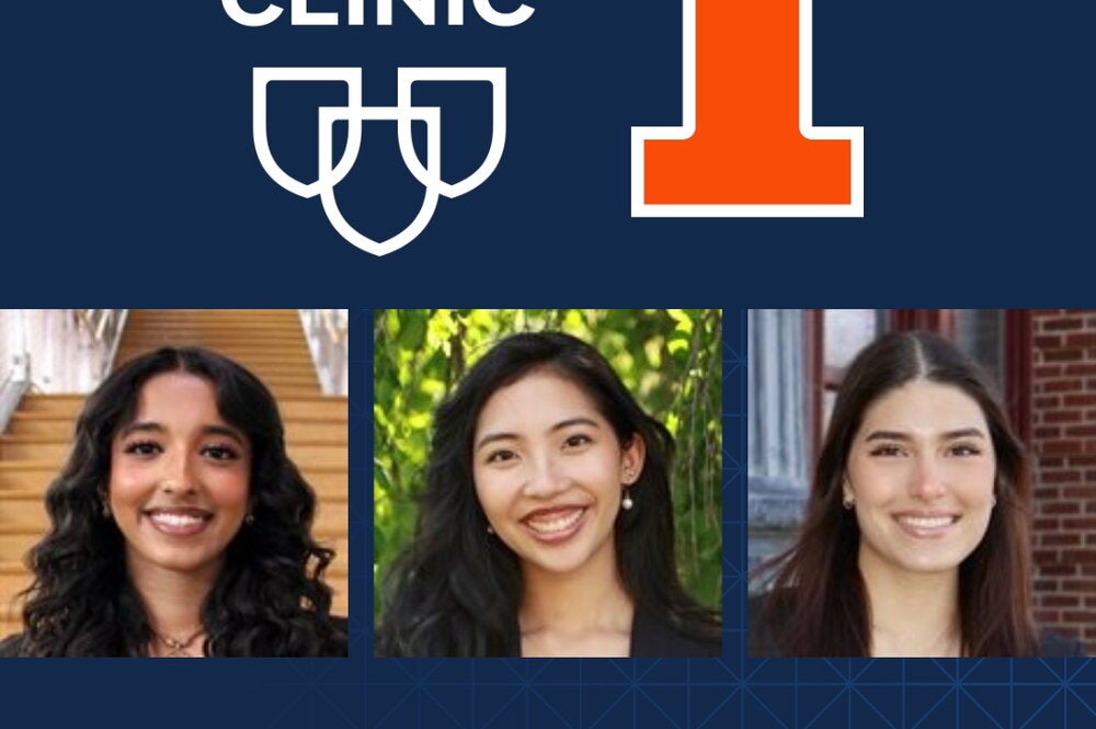 Three pictures of our selected students under the mayo clinic and block I logos