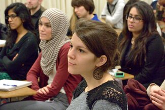 Students at the panel discussion