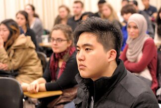 Students at the panel discussion