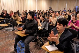 Students at the panel discussion