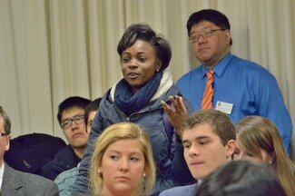 Students at the panel discussion