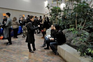 Students in atrium