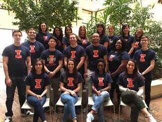 2015-2016 Psychology Leaders - Front Row (L-R): Maryoli Rojas, Aimee Schneider, Oladoyin Okunoren, Aline Sredni; Middle Row (L-R): Joseph Menza, David In, Sam Ferber, Adonis Holmes, Kelia Pope, Daniel Szoke; Back Row (L-R): Jeff Ruser, Samantha Esser, Insia Hakim, Sahana Moodabagil, Aleksandra Myrda, Mia Eccher, Cheryl Cheong, Yiyun Wang (Not pictured: Mia Velaquez)