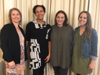 October 2016: How can I use my psychology degree for a career in music, art or dance therapy? L-R: Sarah Scully, Azizi Marshall, Erica Hornthal, Alyssa Steinke