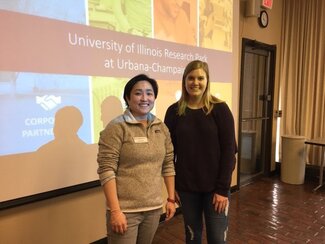 February 2019: Internship Opportunities at the Research Park. L-R: Jennifer Kim, Assistant Director for Talent; Emily Ordin, Psychology Intern