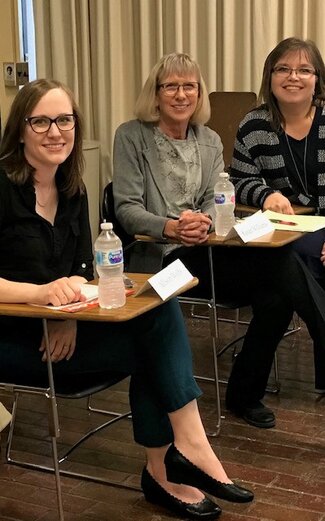 March 2019: How can I use my psychology degree for a career in a school setting? L-R: Allison Wolfe, Susan Williams, Lisa Micele