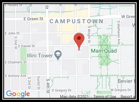 Google map centered on the UIUC Psychology Building