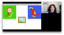 Image on the left shows 3 brightly colored clip-art pictures on a white background; image on the right shows a cute preschool-aged girl with curly hair.