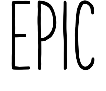 The word 'EPIC' in a simple handwriting font