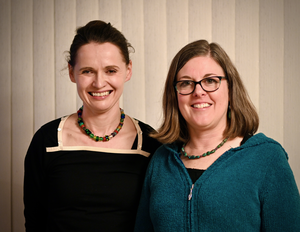 Photograph of Catharine Fairbairn (left) and Kara Federmeier (right)