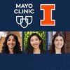 Three pictures of our selected students under the mayo clinic and block I logos