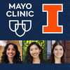 Three pictures of our selected students under the mayo clinic and block I logos