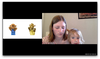 A cute toddler and their parent participating in one of our looking-time studies on Zoom. 